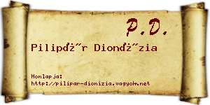 Pilipár Dionízia névjegykártya